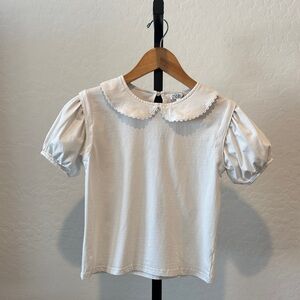 White Kids Tee with Peter Pan Collar
